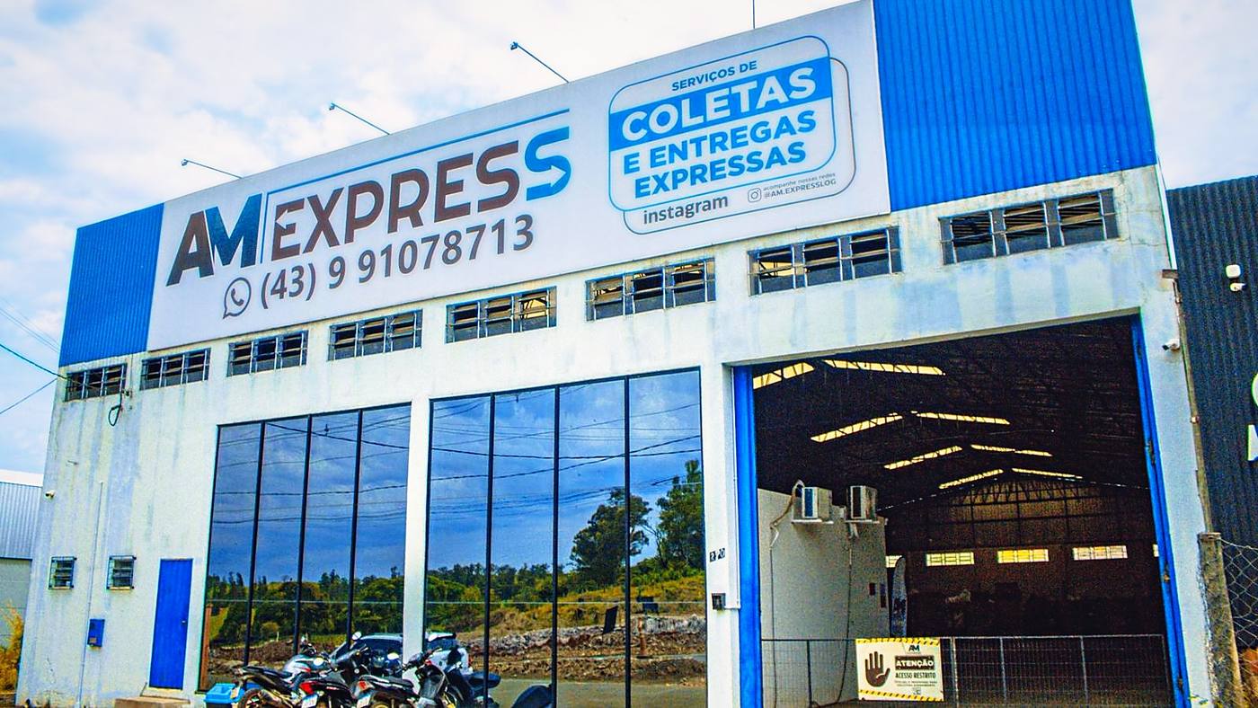Fachada da matriz da AM Express em Santo Antônio da Platina